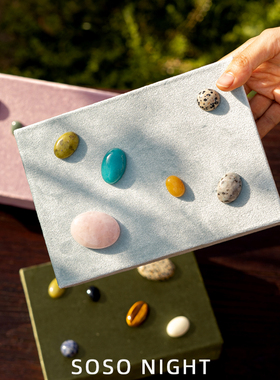 天然石首饰盒2025年新款便携式黄金饰品收纳盒手链项链戒指珠宝盒