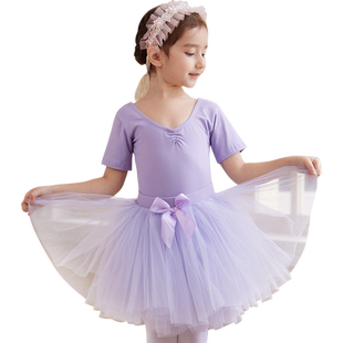 儿童舞蹈服女童练功服短袖形体服中国舞舞蹈服芭蕾舞裙体操服套装