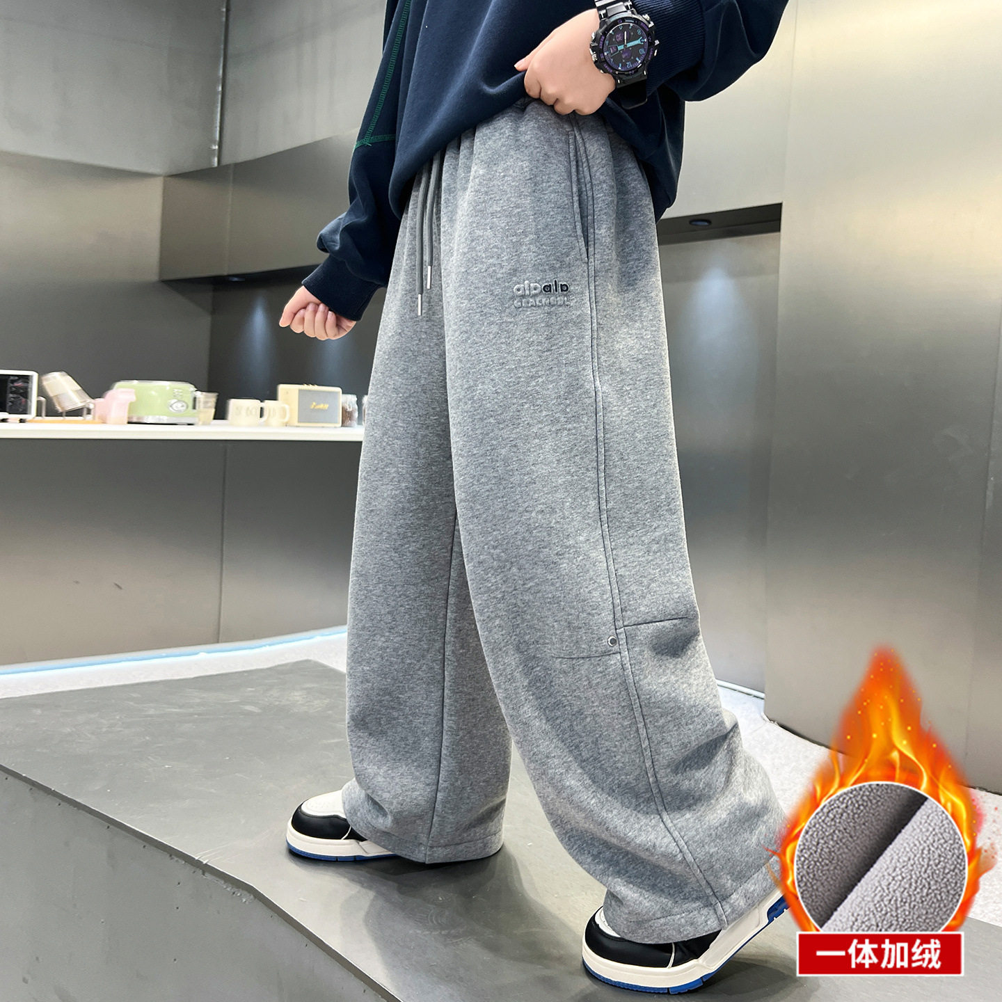 男童加绒裤子2026新款秋冬款冬季