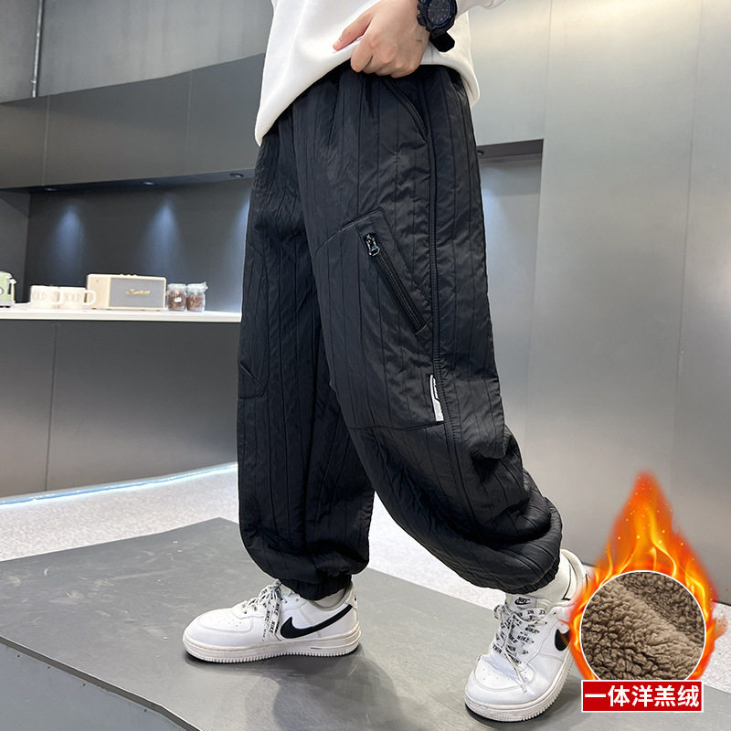 男童加绒裤子秋冬款2026新款痞帅