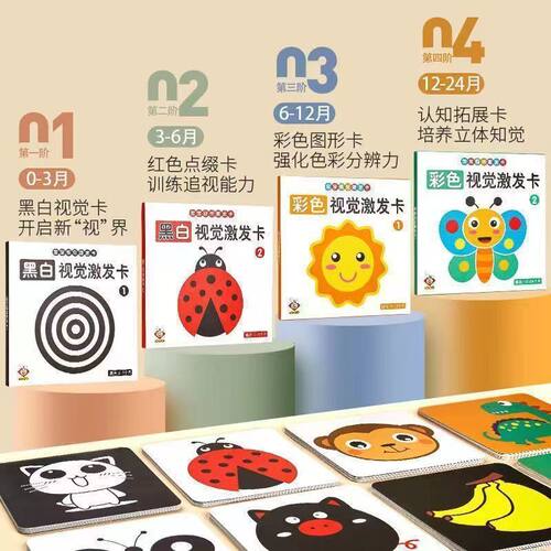 黑白卡片新生婴儿早教视觉激发卡
