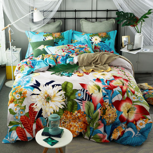 3D活性亲肤纯棉加厚四件套