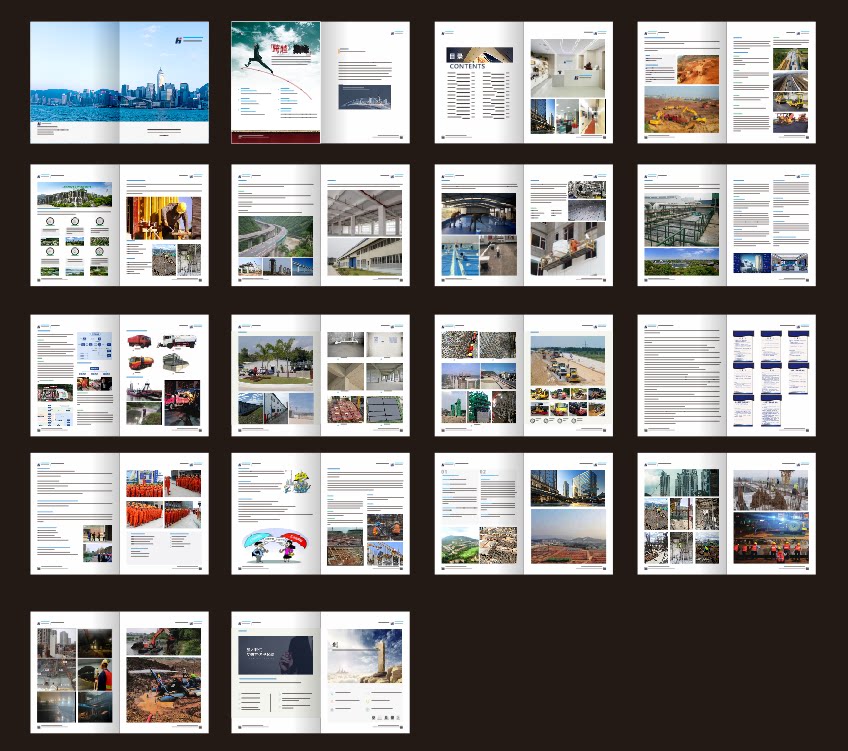 建筑工程公司画册园林绿化清淤土石方桥隧工程劳务分包宣传册印刷