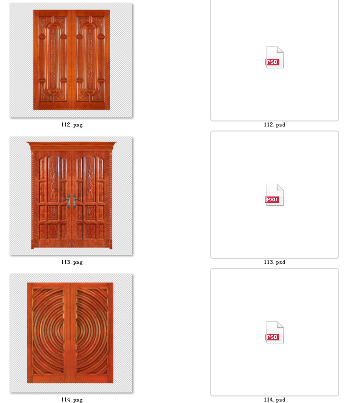 21-设计素材子母门图片设计素材双开门木门画册设计素材免扣psd图