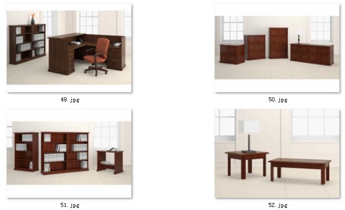 57-办公班台图片办公家具文件柜实木办公桌图片画册设计印刷素材