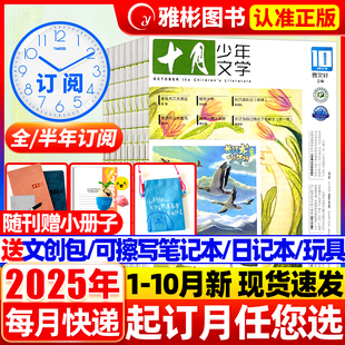 玩具 送文创包 日记本全年 半年订阅 12月青少年中小学生语文作文素材文学文摘 十月少年文学杂志2025年1 2024年1 10月现货