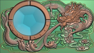 烟灰缸龙精雕图云龙烟灰缸精品真龙木雕图单龙烟灰缸灰度浮雕图
