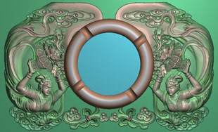 如意 荷花烟灰缸JDP精雕图浮雕雕刻图灰度图花篮 仙女烟灰缸