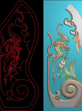 床椅后脚蝙蝠精雕图沙发腿子蝙蝠铜钱灰度雕刻图下架洋花福浮雕图