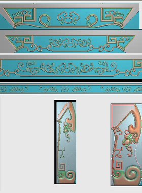 线条裙板牙板精雕图浮雕雕刻图洋花立水灯笼沙发脚腿子仙童下架