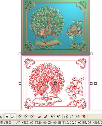 孔雀开屏精雕图灰度浮雕雕刻图檀雕花鸟牡丹靠背精品新孔雀背板椅