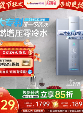 [政府补贴] 万和一级能效零冷水伺服天然气16L银河燃气热水器LS7D