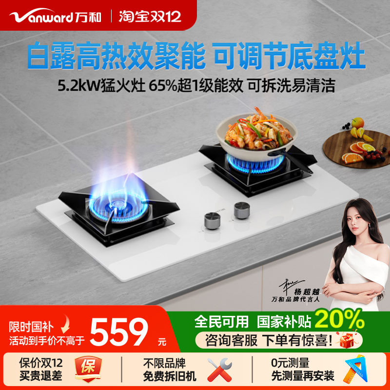 万和白露5.2kW猛火白色灶具