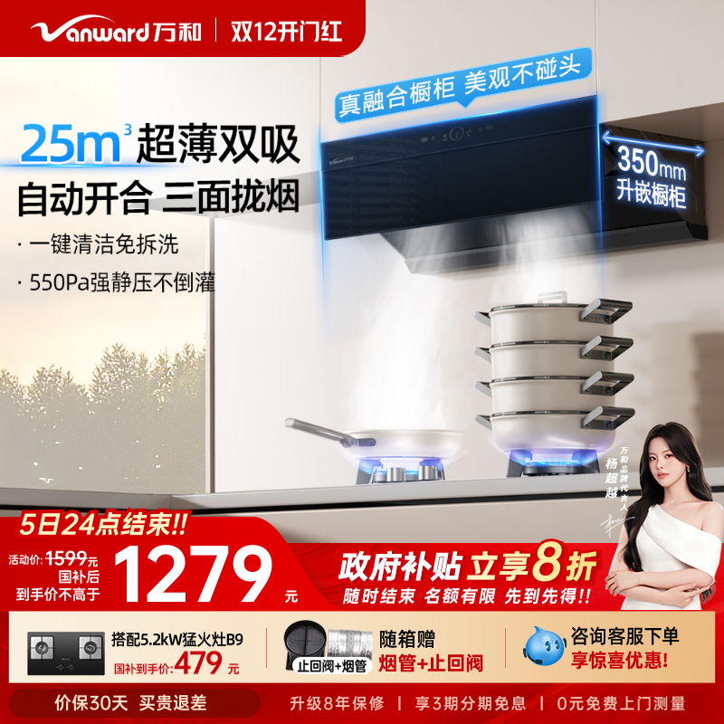 超薄平嵌大吸力油烟机，咨询客服享钜惠惊喜
