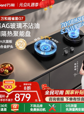 [政府补贴]万和燃气灶双灶家用天然气台灶具台式嵌入式两用炉灶G7