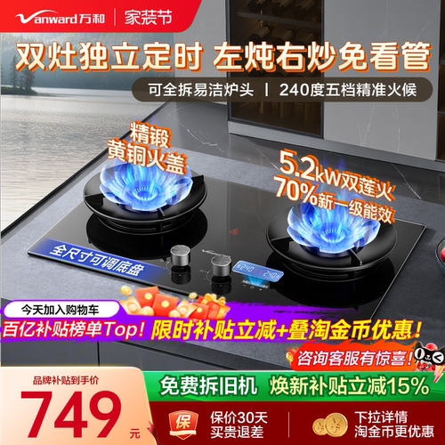 万和240分钟双灶定时70%热效灶