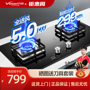 万和95燃气灶双灶家用天然气智能定时灶具台式嵌入式两用聚能炉灶