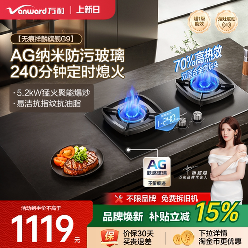 [焕新补贴]万和天然气燃气灶煤气灶家用双灶定时台嵌两用灶台G9