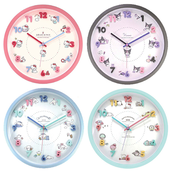 日本进口三丽鸥卡通挂钟装饰时钟