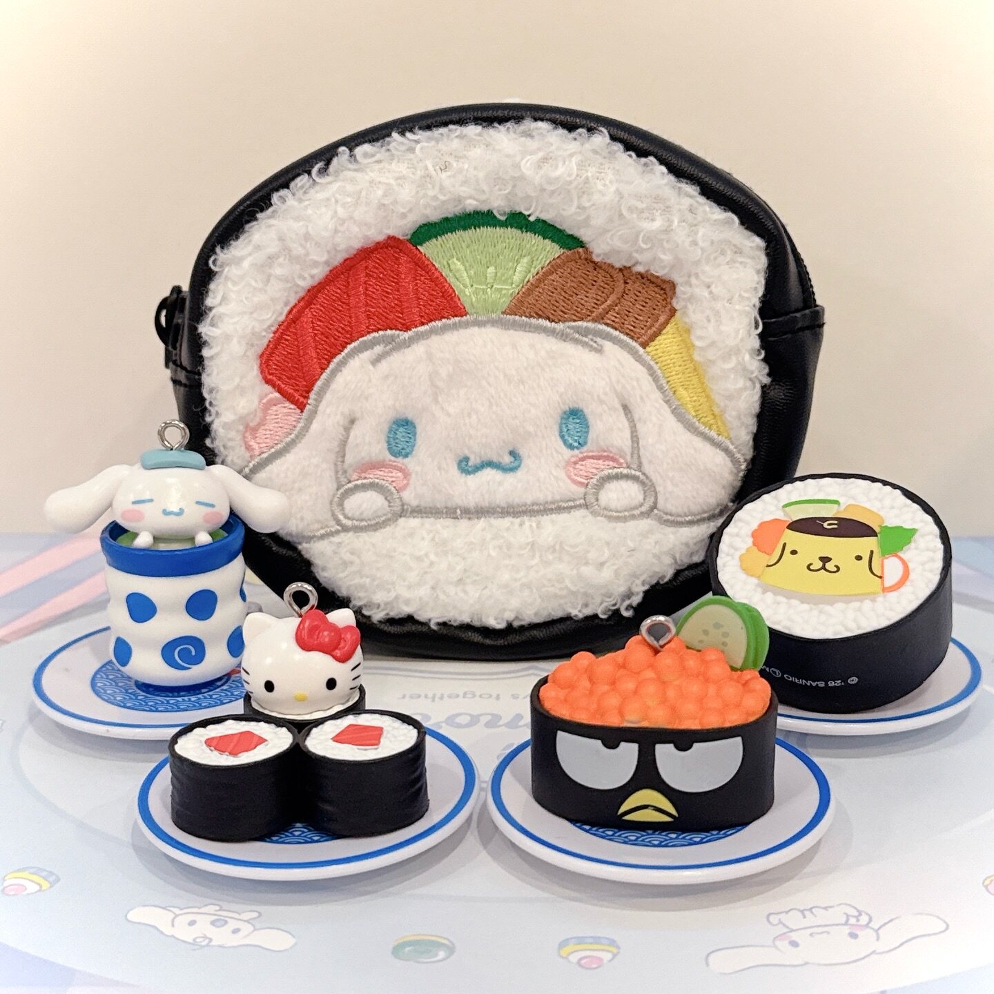 现货日本正品三丽鸥 寿司卷Kitty库洛米挂件小包钥匙包收纳包