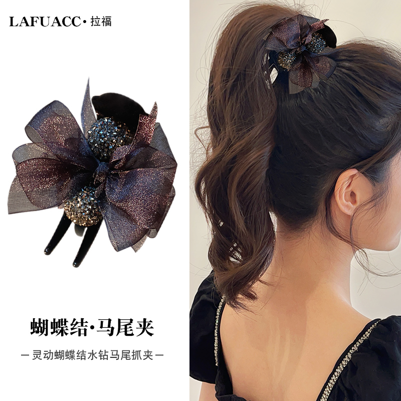 拉福抓夹高级感日韩蝴蝶结女发夹