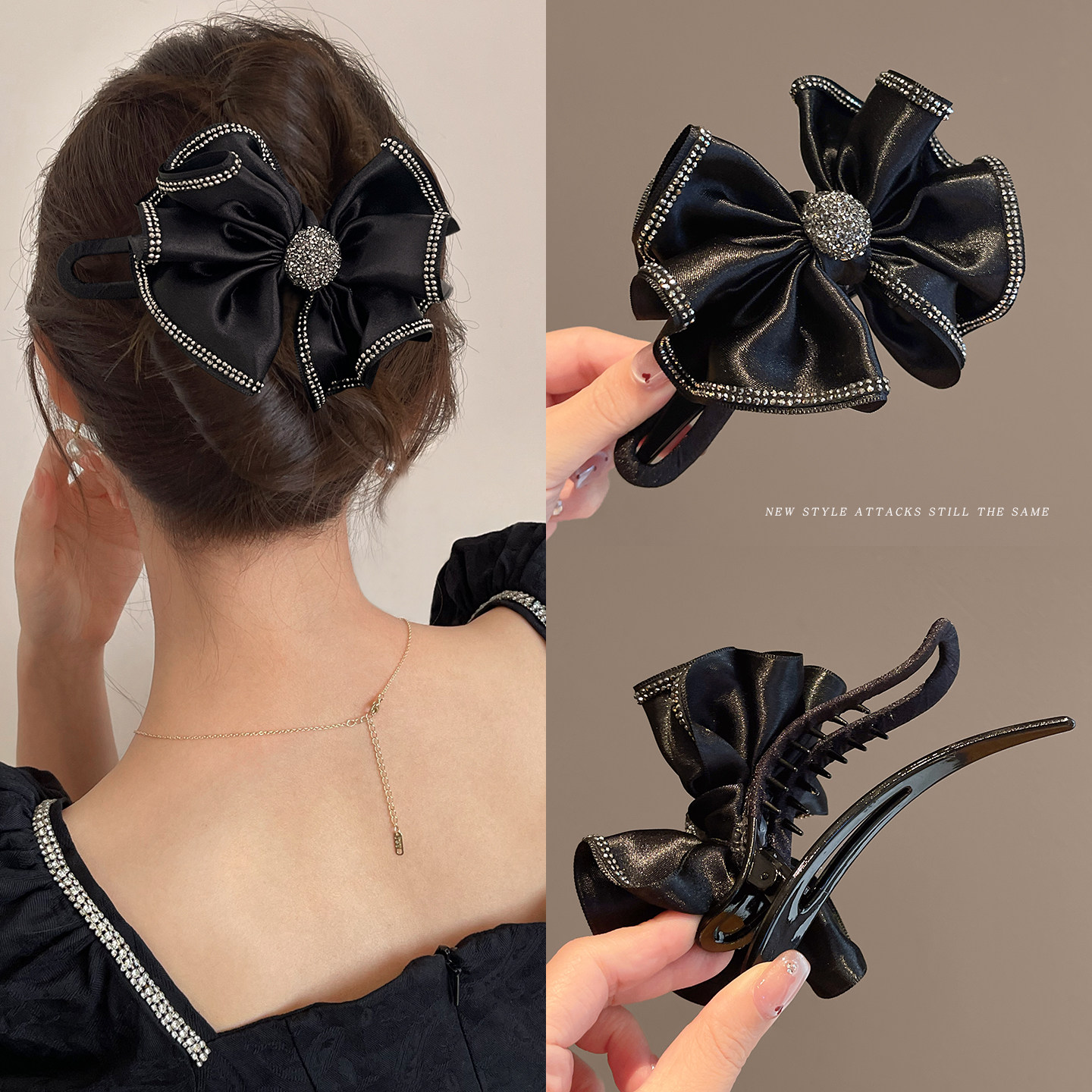 蝴蝶结发夹女大号抓夹后脑勺头发夹子2025新款鸭嘴夹盘发发卡头饰,饰品/流行首饰/时尚饰品新,发饰,淘宝优惠券,粉丝福利购,淘宝优惠卷