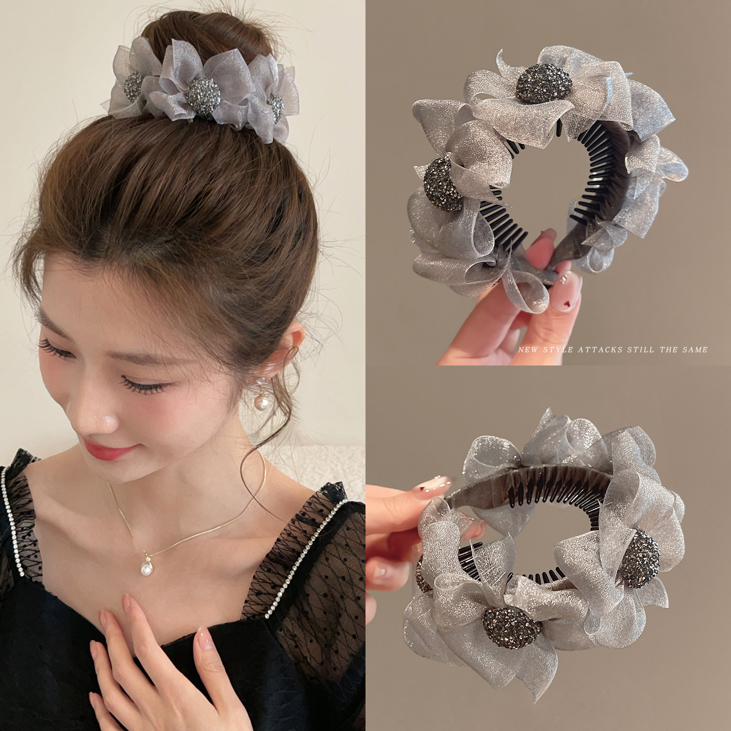 高级感抓夹丸子头发夹女后脑勺大号发卡2026新款头发夹子盘发头饰