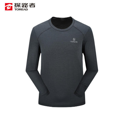 探路者长袖T恤男春夏户外速干圆领轻薄透气防晒运动服TAJJAN81277