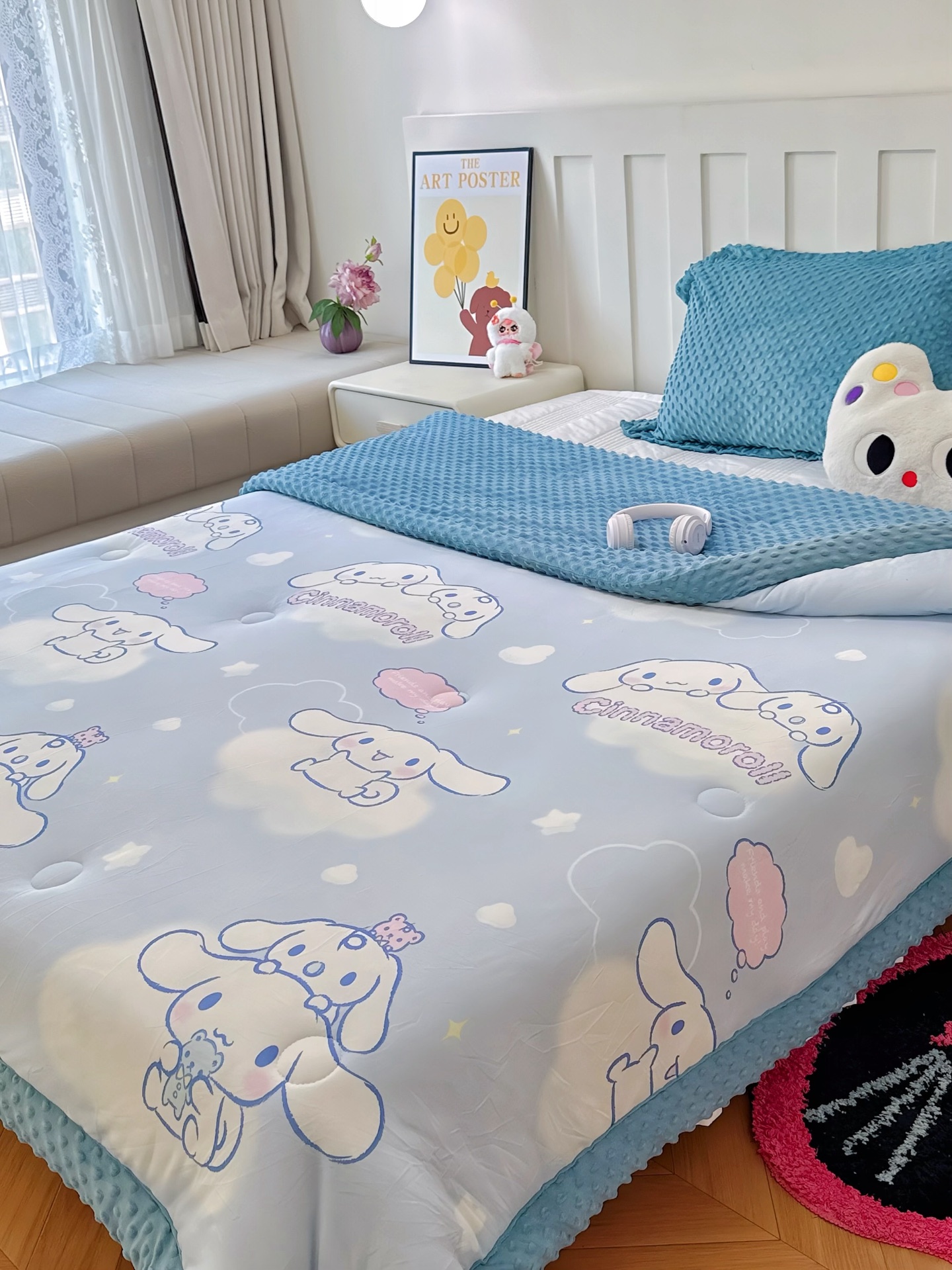 三丽鸥A类儿童针织按摩豆豆绒被秋冬幼儿园午休大豆可机洗豆豆被