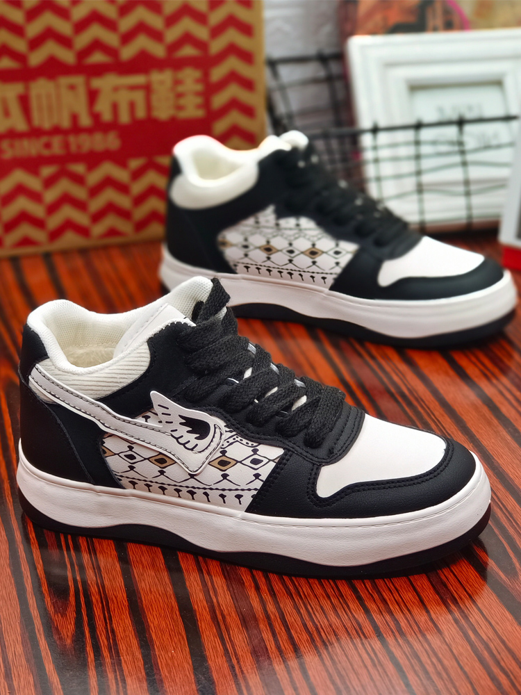 人本棉鞋女学生鞋防水皮面保暖女