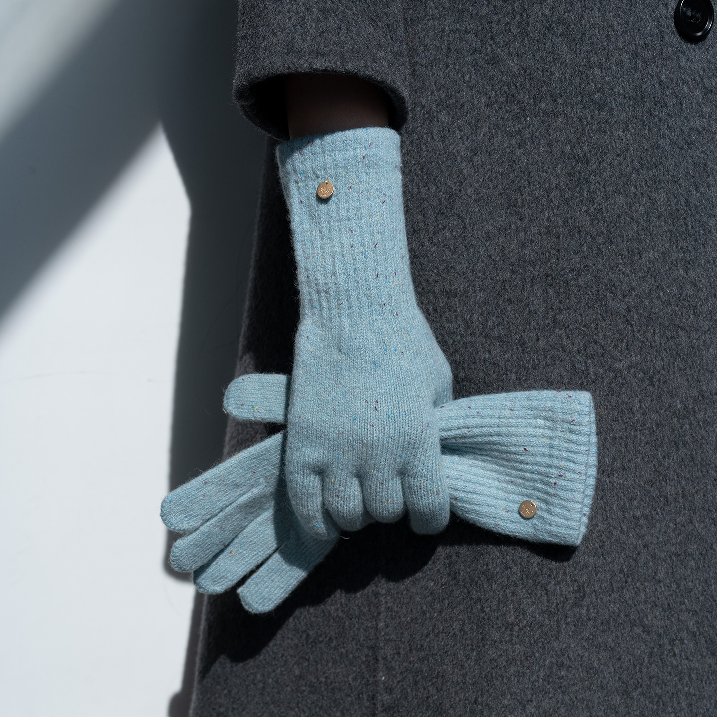 疯帽子纯羊毛甜美混色分指手套