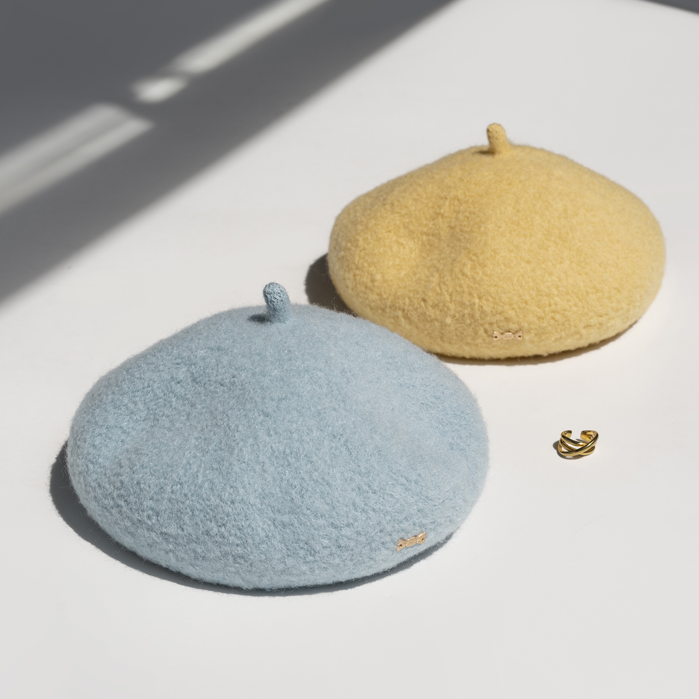 疯帽子韩系百搭纯羊毛贝雷帽