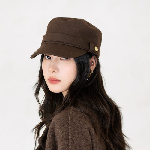 疯帽子毛呢平顶马术帽帅气男女