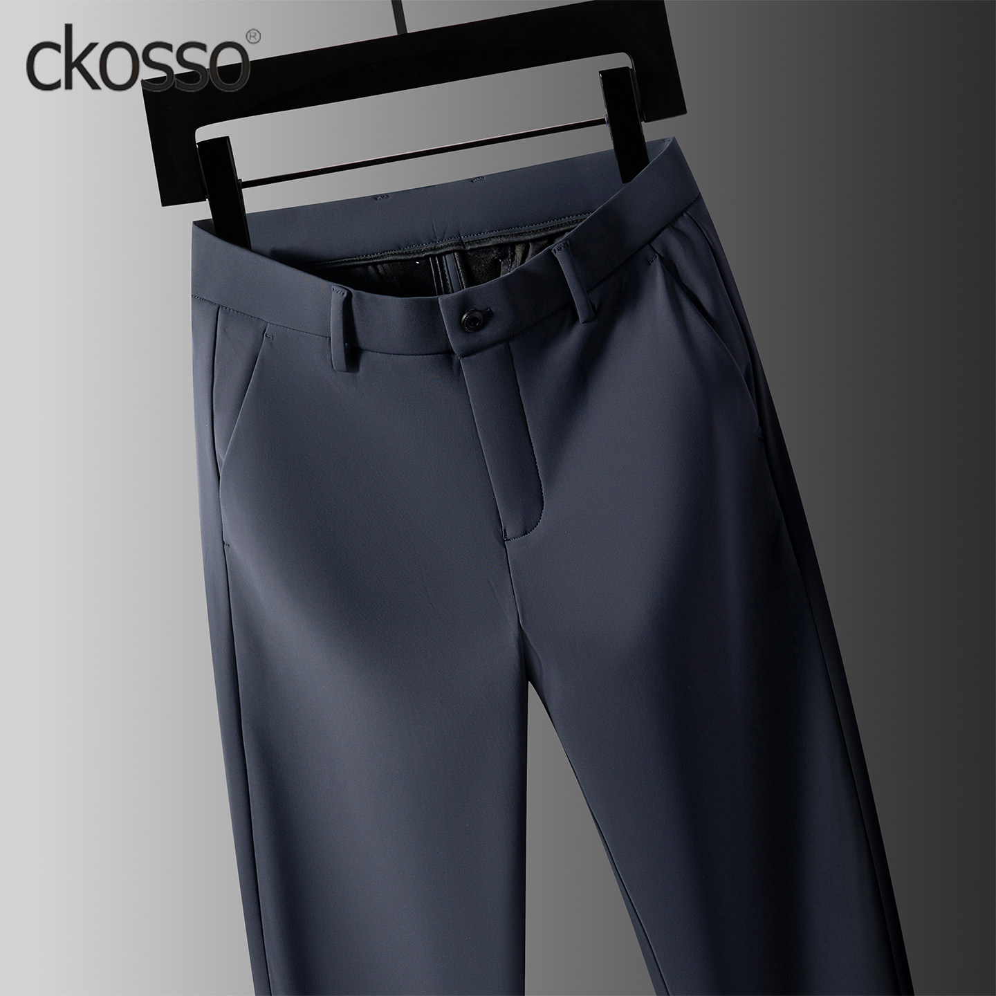 高端休闲男裤子春季时尚中厚免烫长裤2026新款直筒裤商务通勤西裤