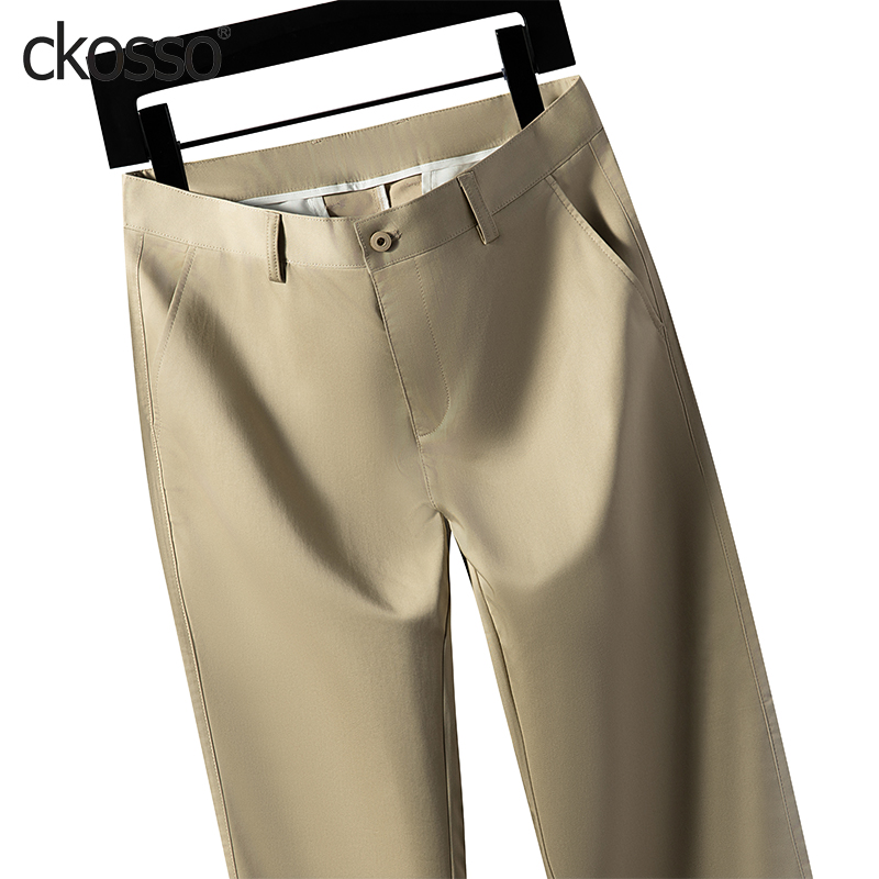高端休闲男裤卡其色薄款微弹免烫流行时尚西裤夏季新款天丝长裤子