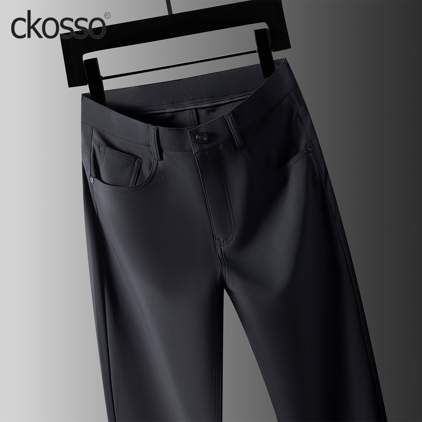 商务休闲西裤男士黑色百搭修身显瘦直筒长裤子2026冬新款加厚男裤