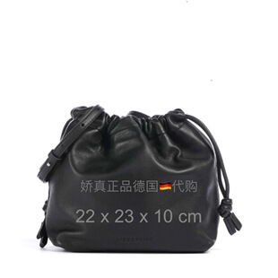 德国代购LIEBESKIND25新款羊皮单肩斜挎水桶包中小号可调节肩带