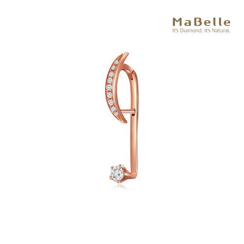 玛贝尔18K红金时尚钻石单边耳钉