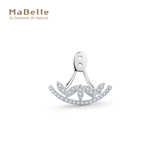 MaBelle/玛贝尔18K白金 耳畔风情 钻石单边耳钉配件 （不含珍珠）