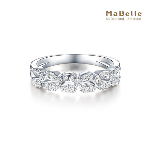 玛贝尔18K白金钻石戒指繁花系列