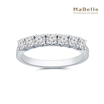 玛贝尔18K金排钻钻石戒指简约