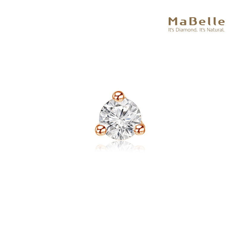单钻钻石单边耳钉玛贝尔18K金