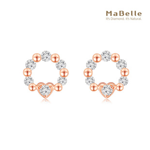 甜心系列鉆石耳釘 MaBelle 白金 恬靜可人 瑪貝爾18K玫瑰金 送人