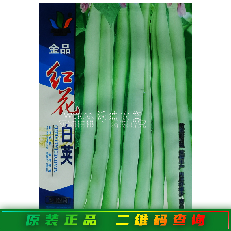 金品红花白荚豆角种子早熟