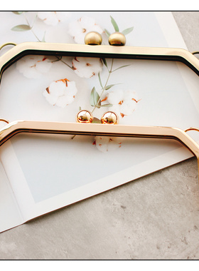 22.5/25.5CM光面高品质上螺丝孔小熊头口金配件手工包五金扣包夹