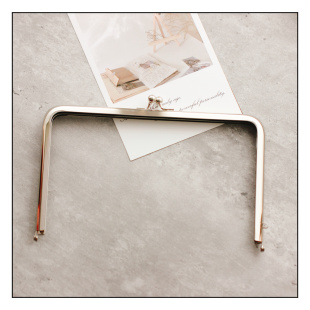 方形18CM高品质光面无孔银叻色高脚护照包口金手工DIY包口夹包扣