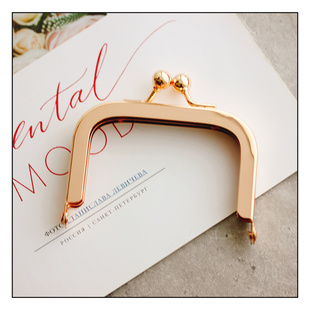 方形8.5CM光面无孔上螺丝孔高品质浅金色口金手工DIY包五金包口铰