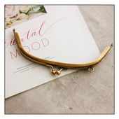 拱形16CM光面无孔出口品质粘胶口金手工DIY箱包五金包口铰包夹扣