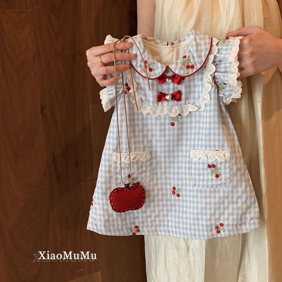 女童格子背心裙夏装2025新款小童连衣裙甜美女宝宝洋气公主裙子