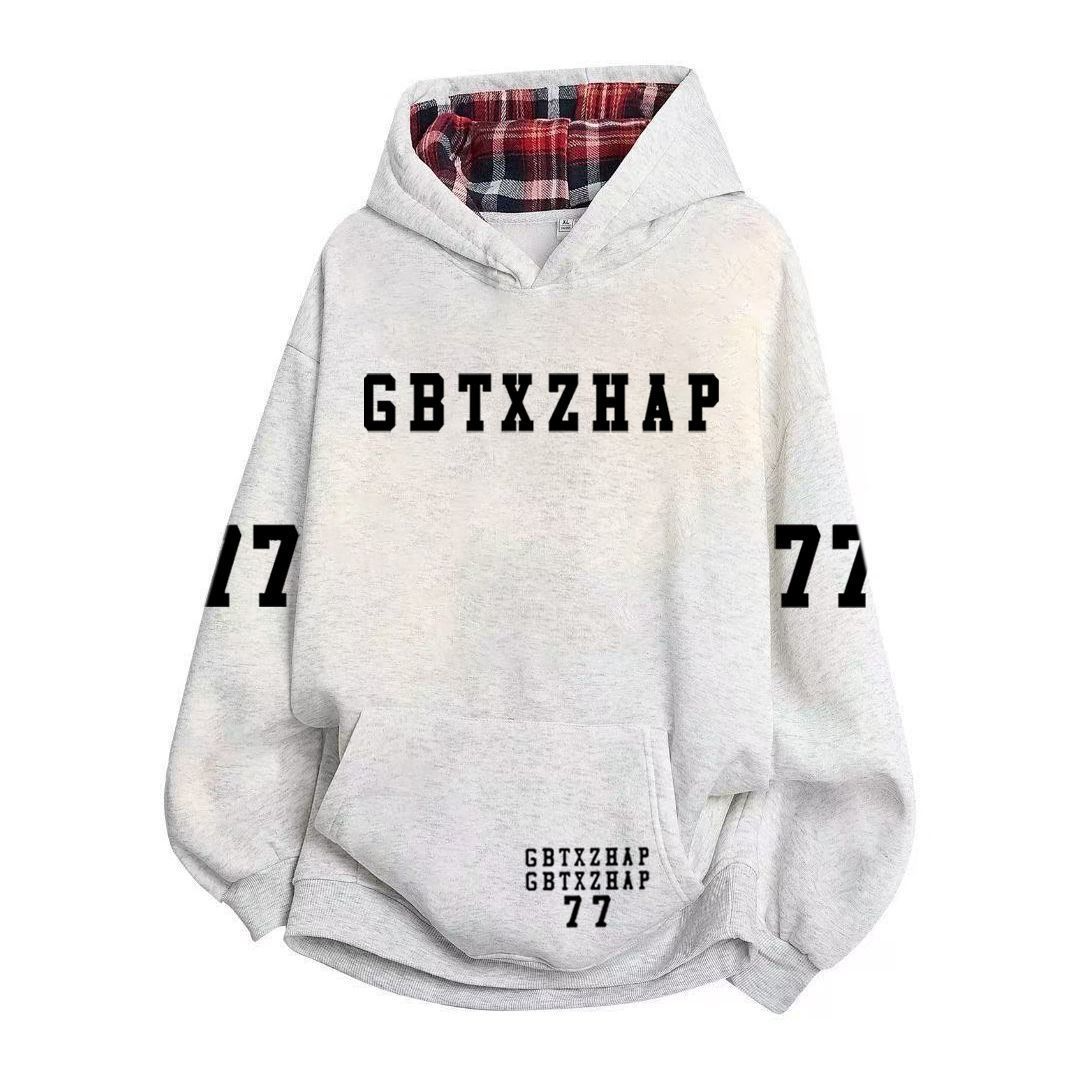 重磅拼接格子连帽卫衣女秋冬款白灰色设计感潮牌宽松加绒加厚上衣,女装/女士精品,卫衣/绒衫,淘宝优惠券,粉丝福利购,淘宝优惠卷